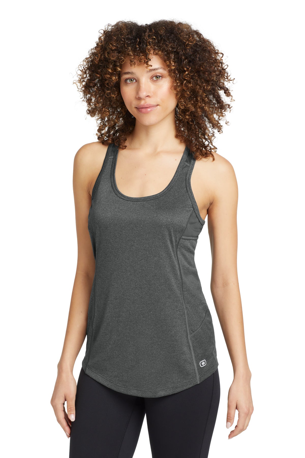 Custom Gear Grey Women's Racerback Pulse Tank LOE322, personalized by SanCanDo Swag in Argyle, TX