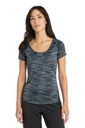 Custom Blacktop Space Dye Women's Verge Scoop Neck LOE326, personalized by SanCanDo Swag in Argyle, TX
