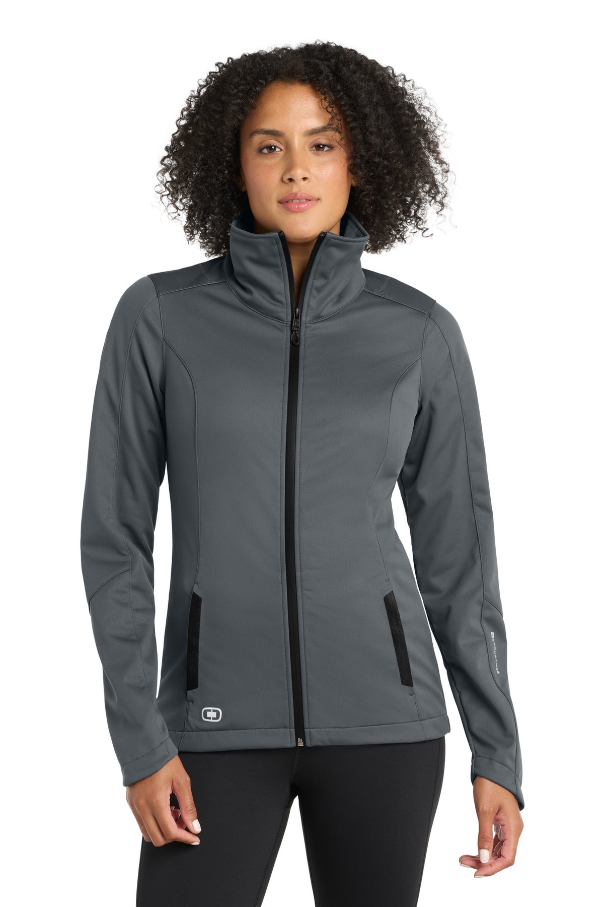 Custom Gear Grey Women's Crux Soft Shell LOE720, personalized by SanCanDo Swag in Argyle, TX