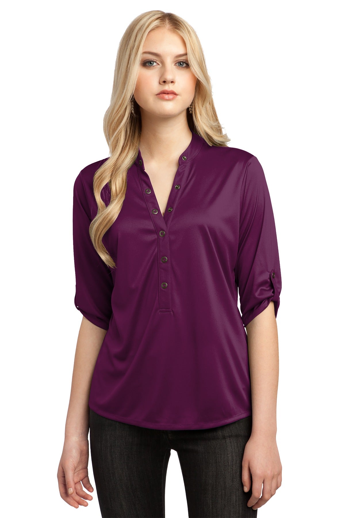 Custom Purple Luxe Crush Henley LOG111, personalized by SanCanDo Swag in Argyle, TX