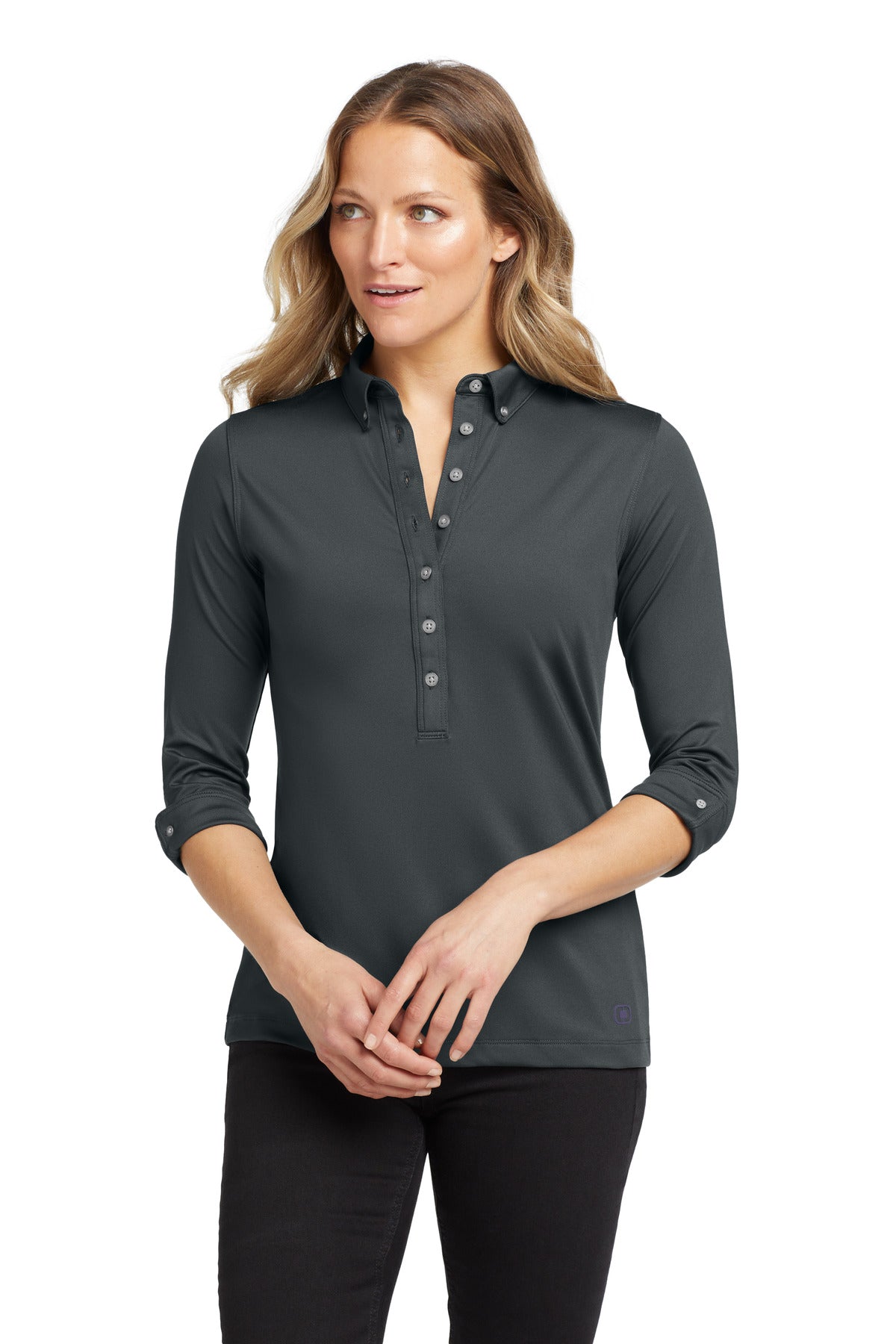 Custom Diesel Grey Women's Gauge Polo LOG122, personalized by SanCanDo Swag in Argyle, TX