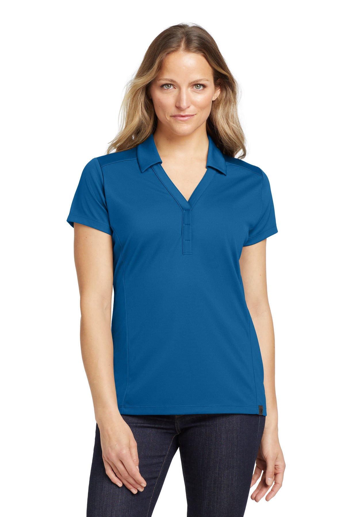 Custom Bolt Blue Women's Framework Polo LOG125, personalized by SanCanDo Swag in Argyle, TX