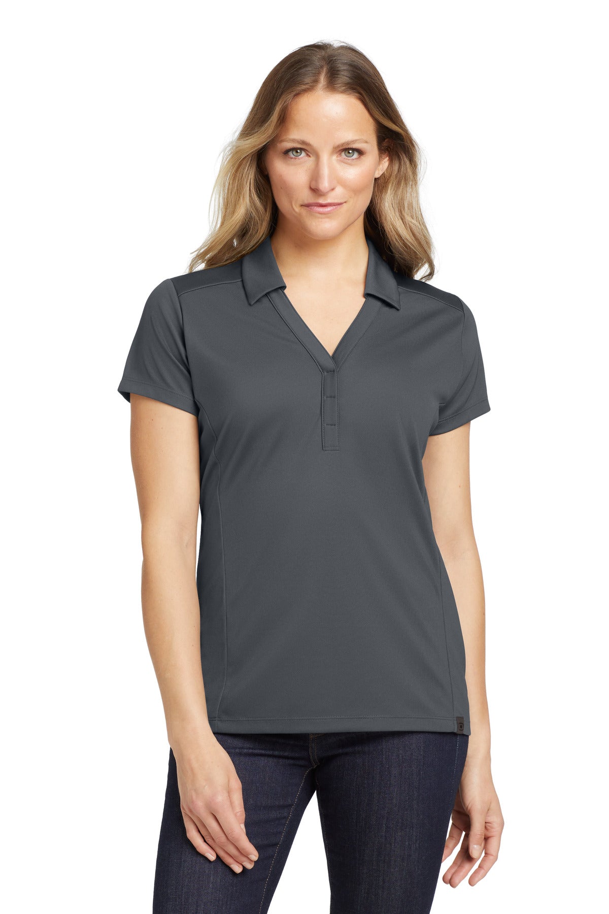 Custom Diesel Grey Women's Framework Polo LOG125, personalized by SanCanDo Swag in Argyle, TX
