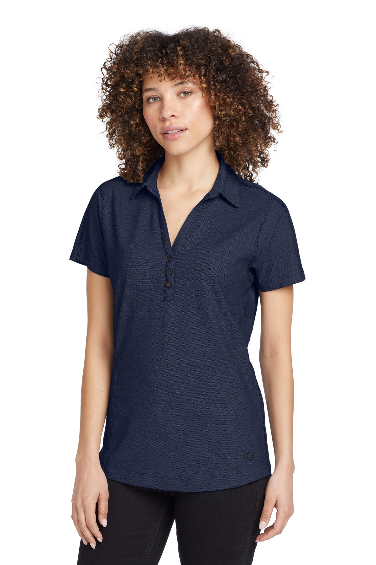 Custom Navy Women's Onyx Polo LOG126, personalized by SanCanDo Swag in Argyle, TX