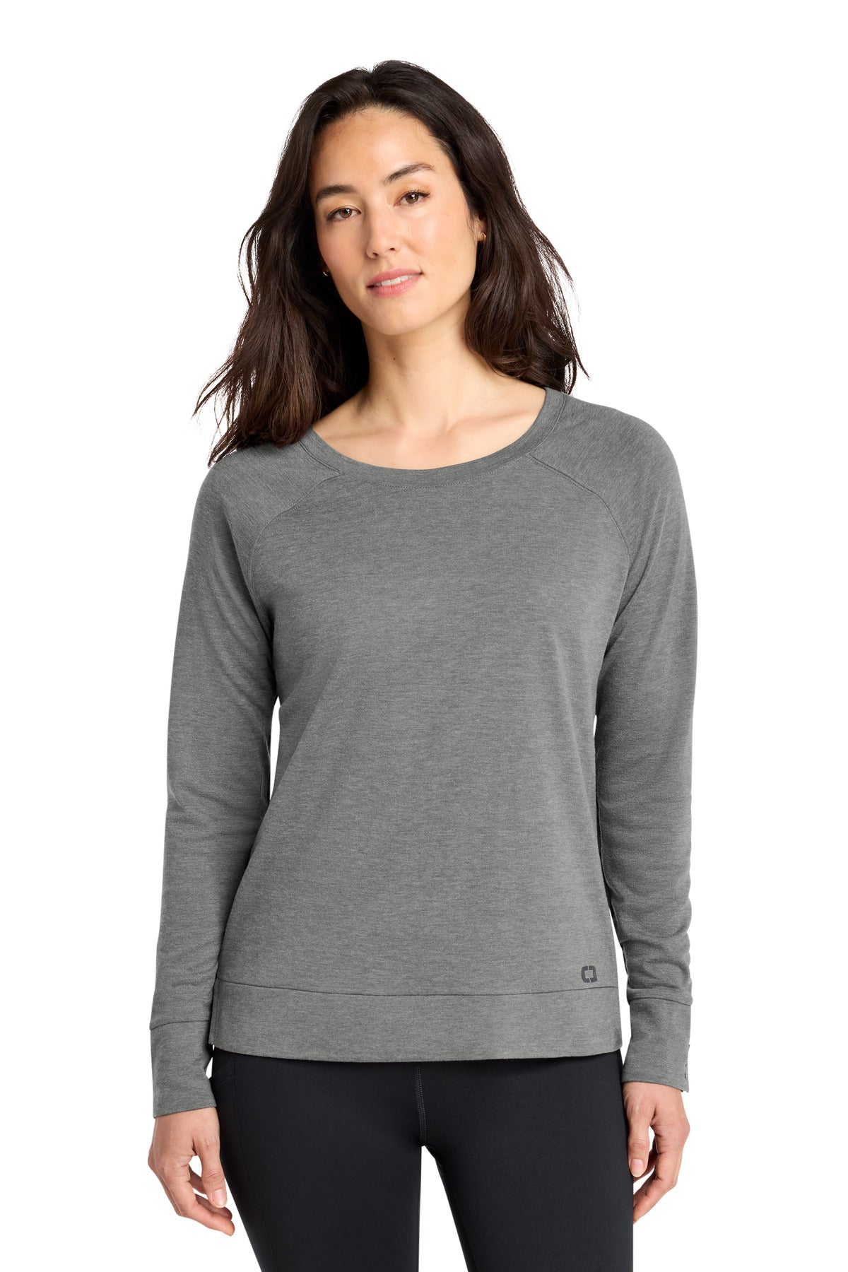 Custom Gear Grey Women's Command Long Sleeve Scoop Neck LOG150, personalized by SanCanDo Swag in Argyle, TX