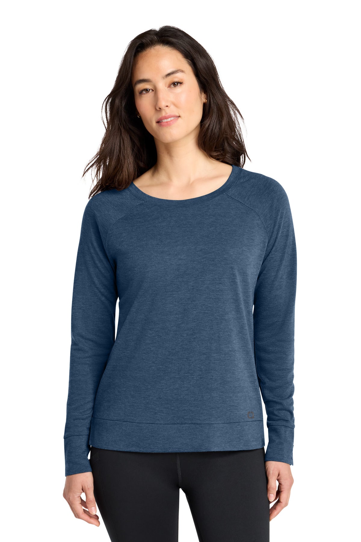 Custom Spar Blue Women's Command Long Sleeve Scoop Neck LOG150, personalized by SanCanDo Swag in Argyle, TX