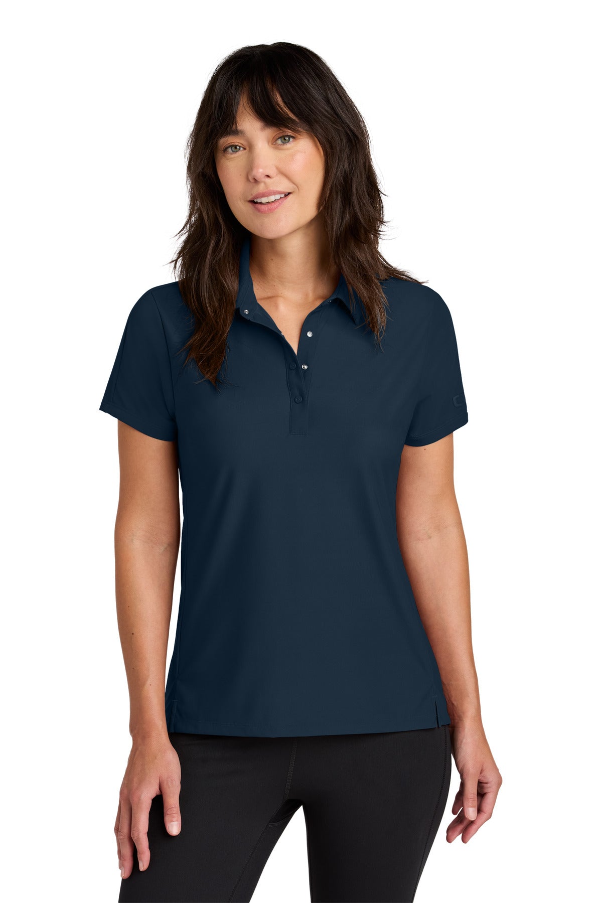Custom River Blue Navy Women's Envision Polo LOG154, personalized by SanCanDo Swag in Argyle, TX