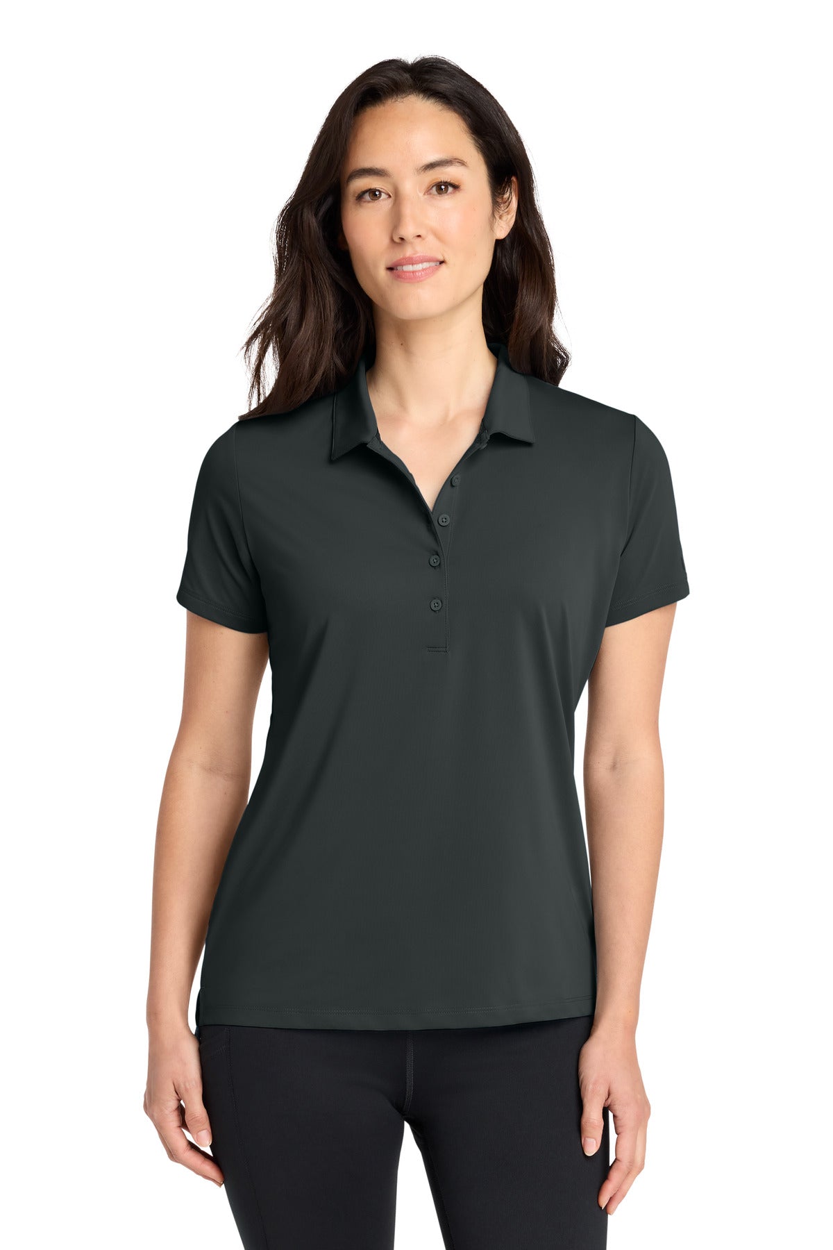 Custom Tarmac Grey Women's Regain Polo LOG170, personalized by SanCanDo Swag in Argyle, TX