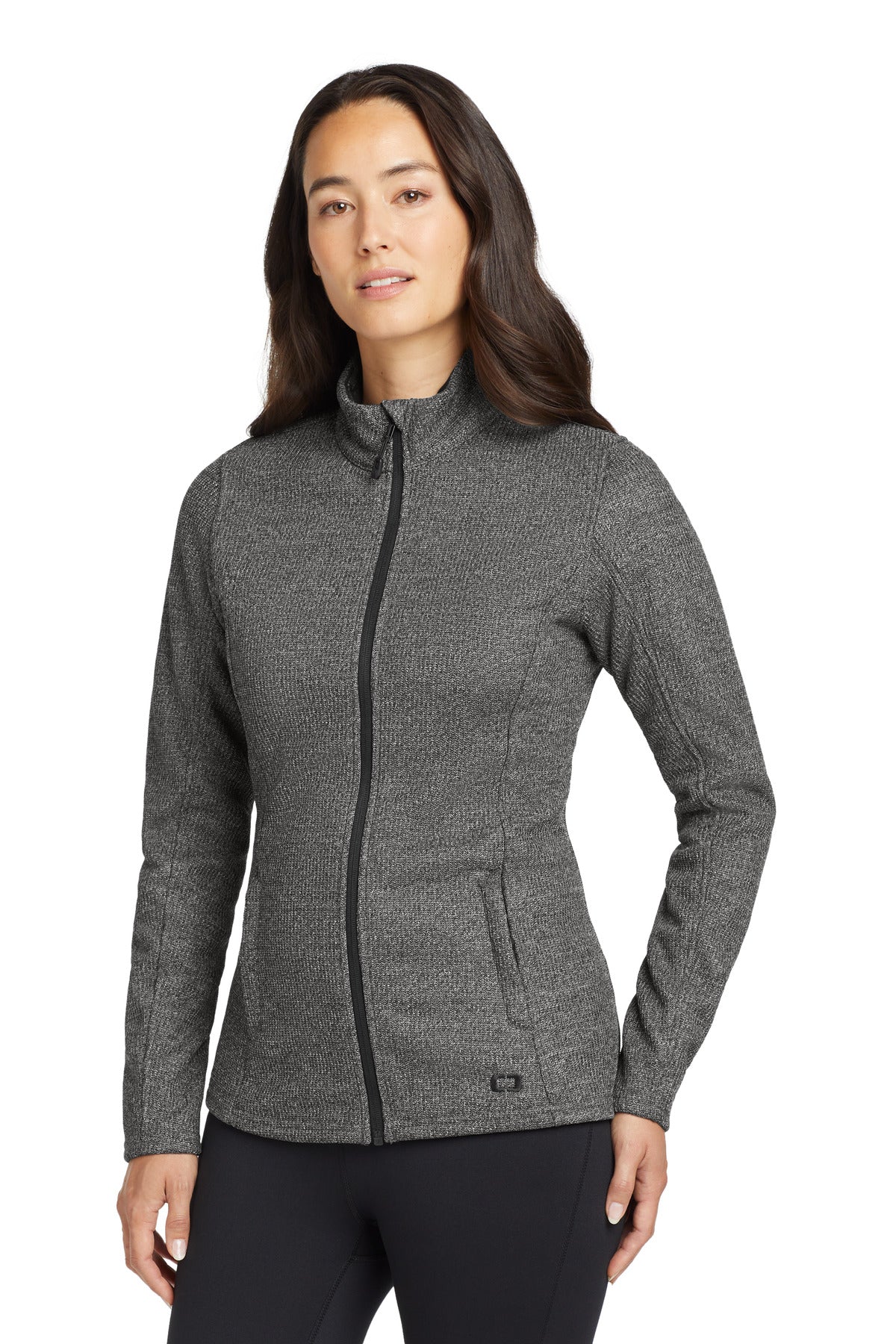Custom Diesel Grey Heather Women's Grit Fleece Jacket LOG727, personalized by SanCanDo Swag in Argyle, TX