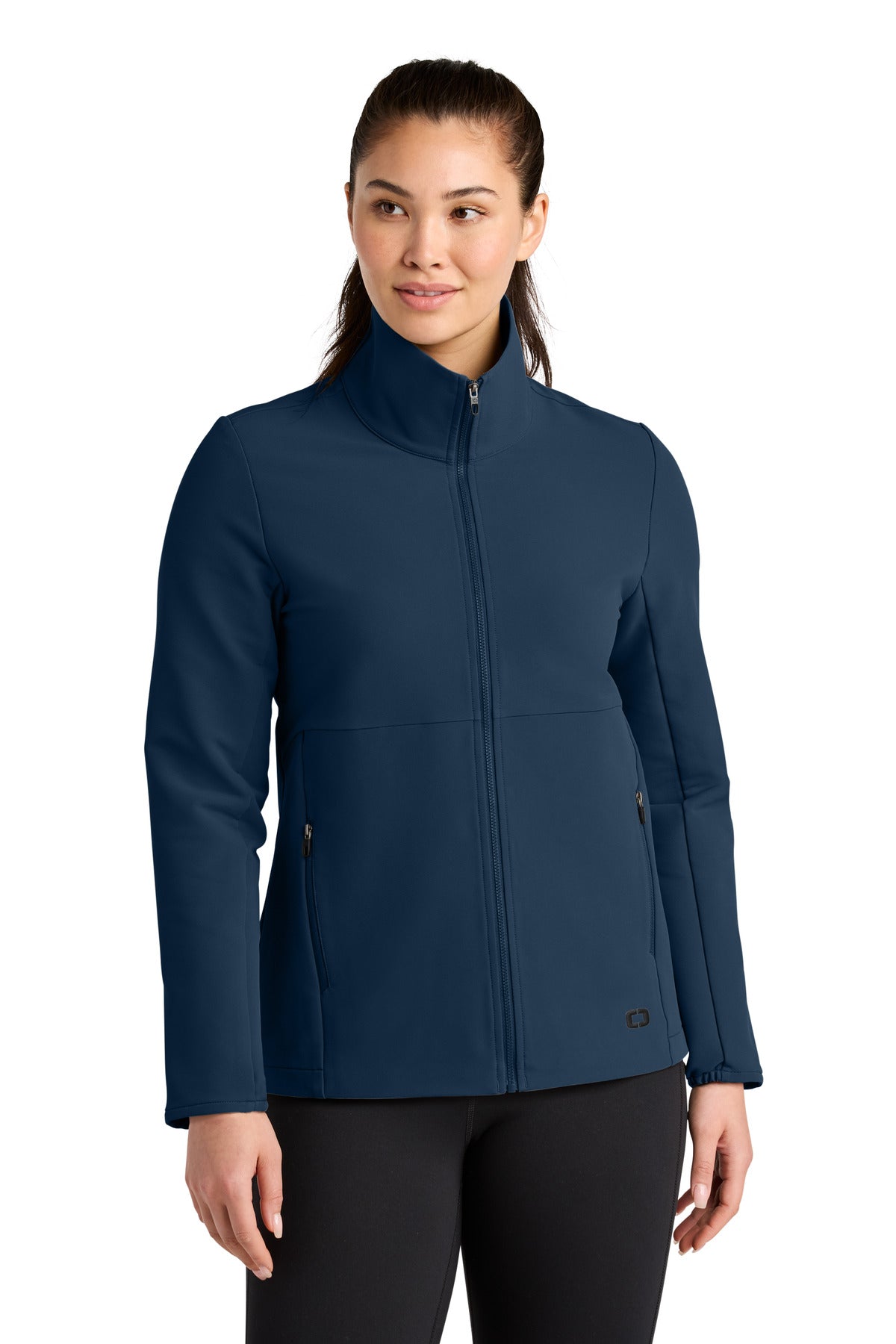 Custom River Blue Navy Women's Kinetic Soft Shell LOG740, personalized by SanCanDo Swag in Argyle, TX
