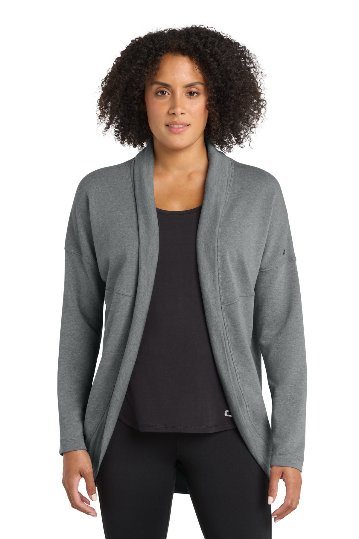 Custom Petrol Grey Heather Women's Luuma Cocoon Fleece LOG811, personalized by SanCanDo Swag in Argyle, TX