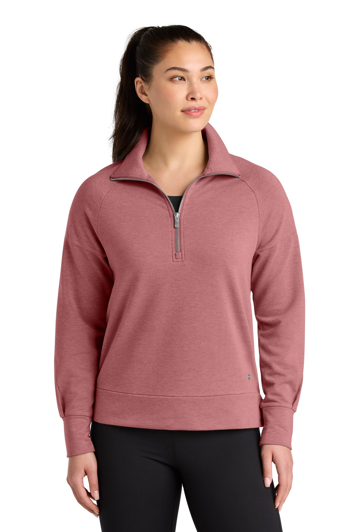 Custom Desert Pink Women's Luuma 1/2-Zip LOG814, personalized by SanCanDo Swag in Argyle, TX