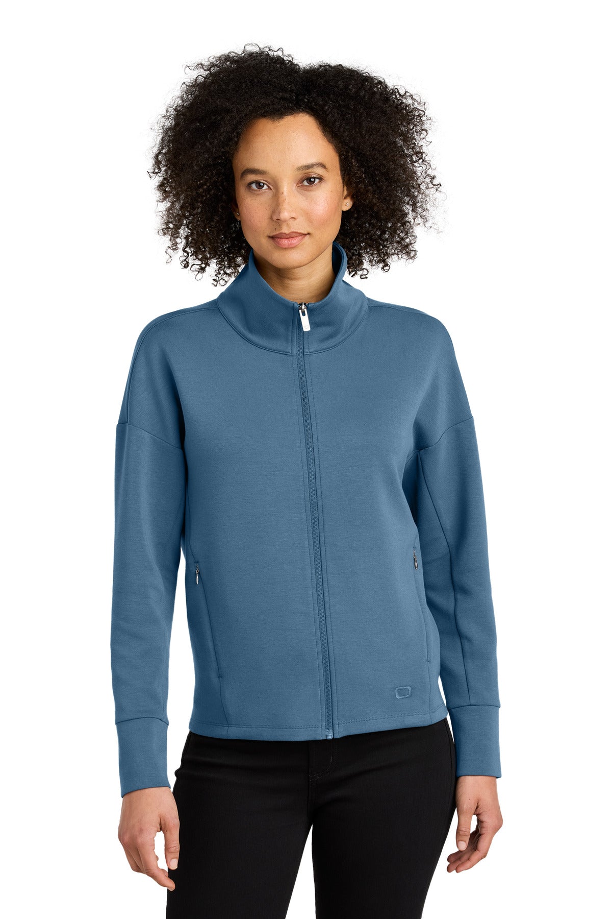 Custom Blue Mist Women's Transcend Full-Zip LOG860, personalized by SanCanDo Swag in Argyle, TX