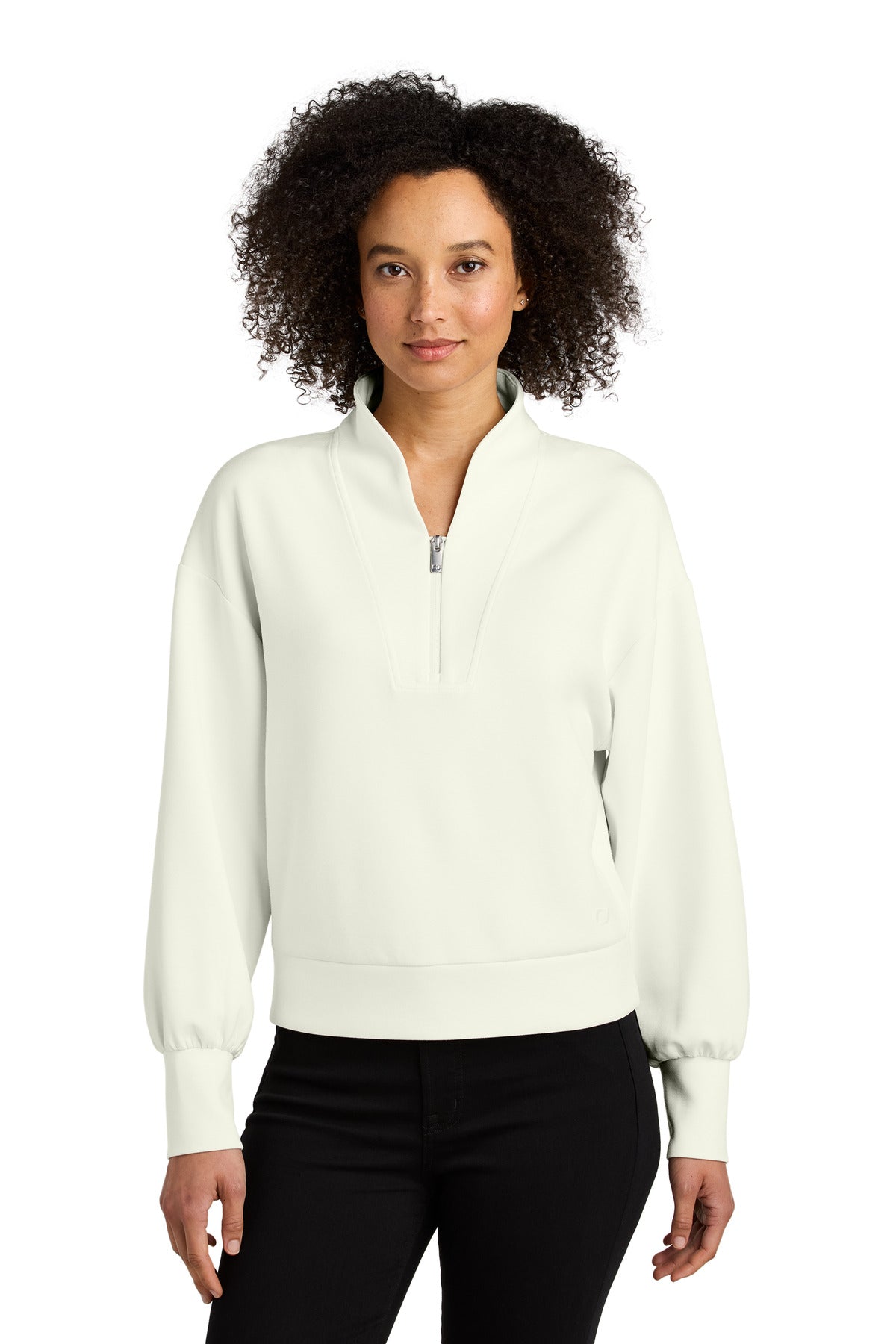 Custom Opal White Women's Transcend 1/4-Zip LOG861, personalized by SanCanDo Swag in Argyle, TX