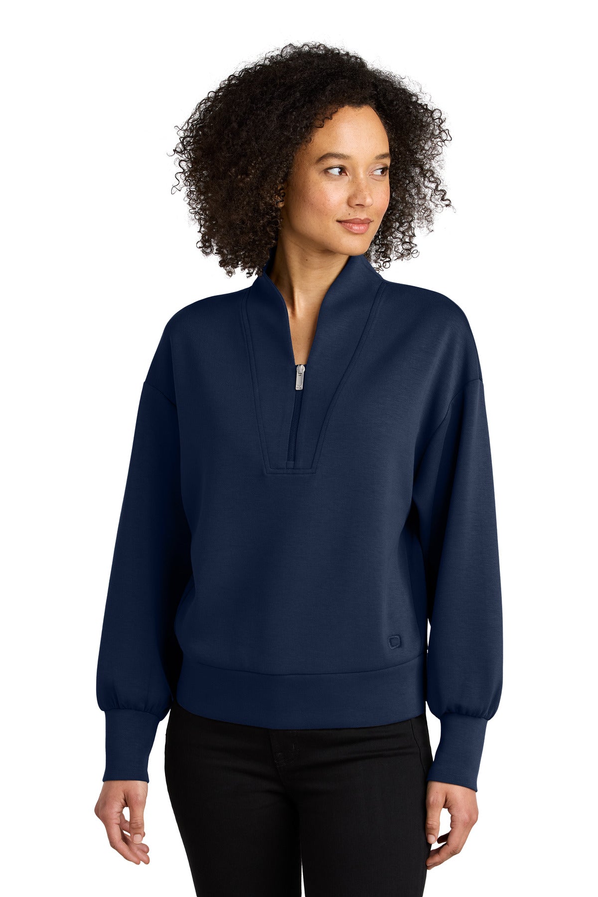 Custom River Blue Navy Women's Transcend 1/4-Zip LOG861, personalized by SanCanDo Swag in Argyle, TX