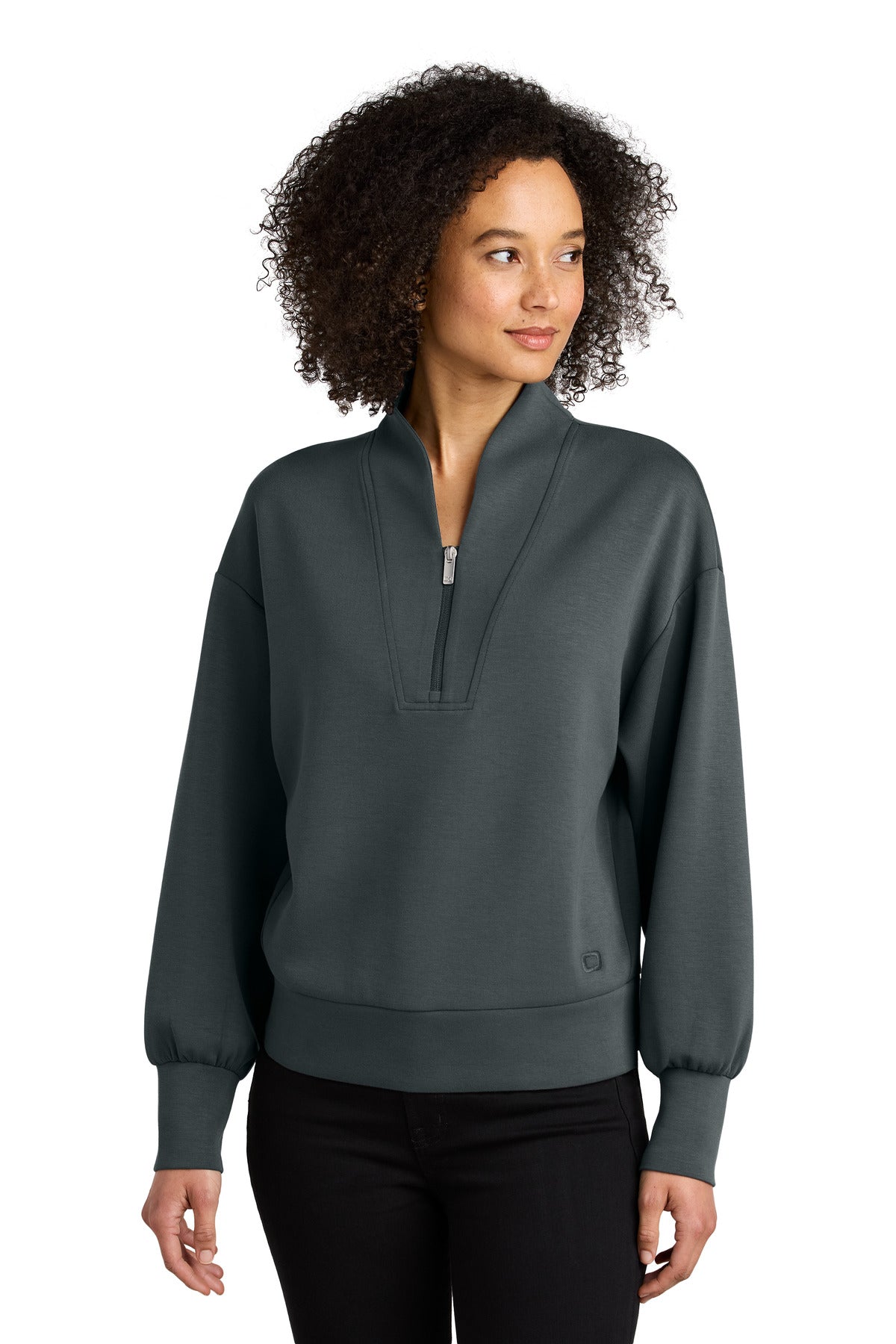 Custom Tarmac Grey Women's Transcend 1/4-Zip LOG861, personalized by SanCanDo Swag in Argyle, TX