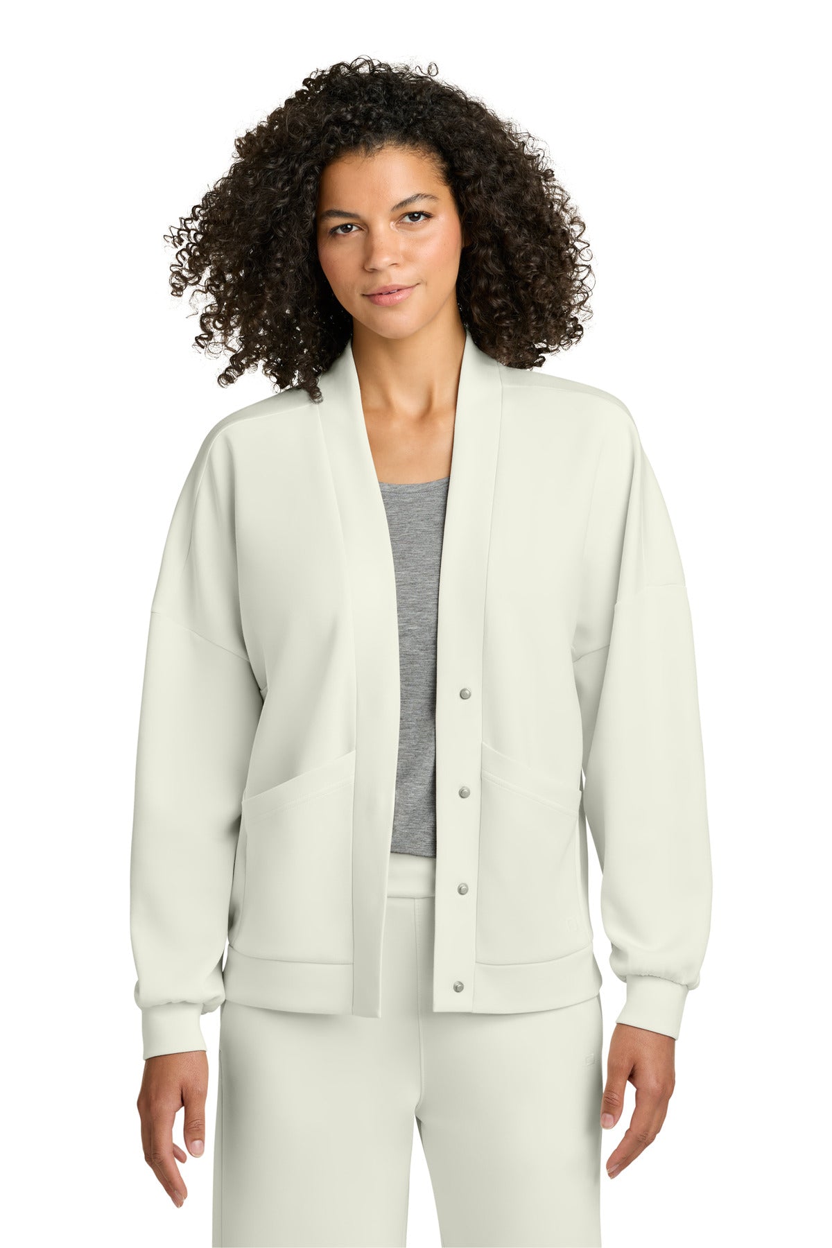 Custom Opal White Women's Transcend Cardigan LOG862, personalized by SanCanDo Swag in Argyle, TX