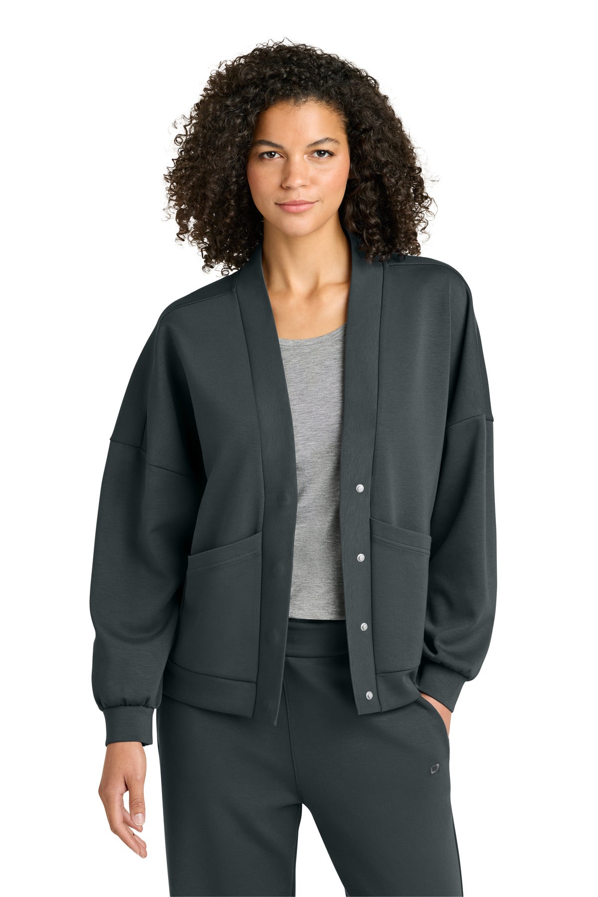 Custom Tarmac Grey Women's Transcend Cardigan LOG862, personalized by SanCanDo Swag in Argyle, TX