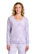 Custom Amethyst Beach Wash Cloud Tie-Dye V-Neck Sweatshirt LPC140V, personalized by SanCanDo Swag in Argyle, TX