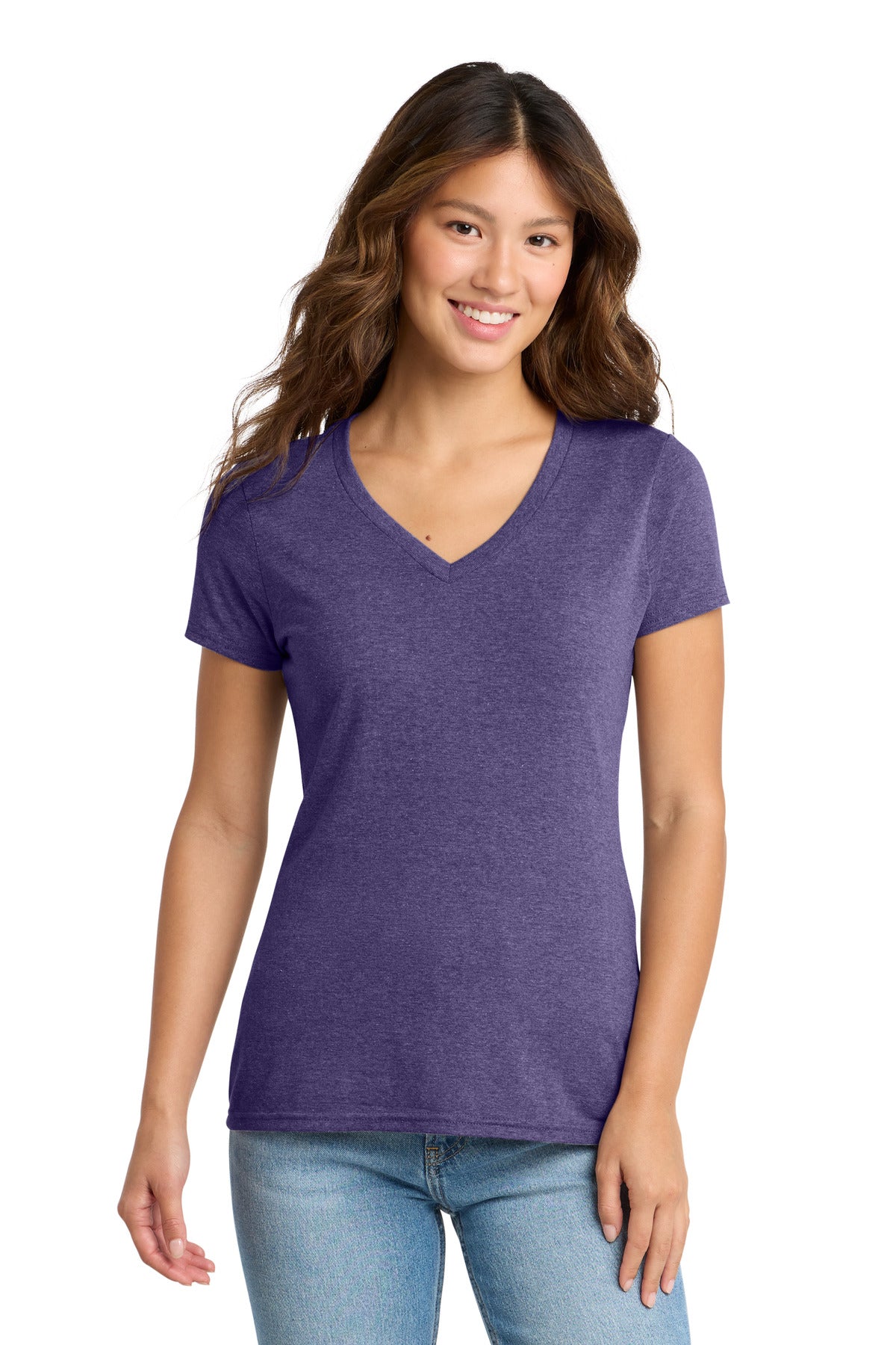 Custom Team Purple Heather Women's Tri-Blend V-Neck Tee LPC330V, personalized by SanCanDo Swag in Argyle, TX