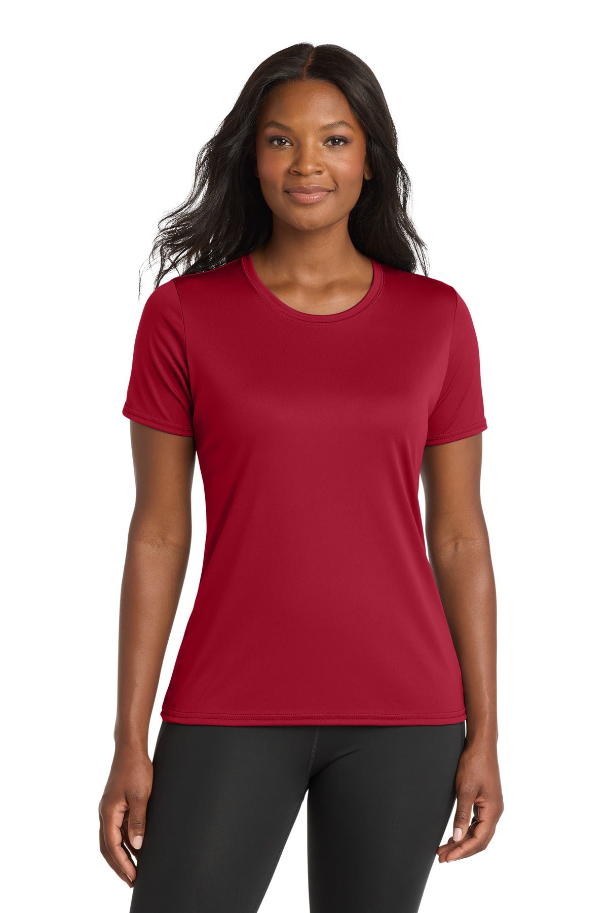 Custom Red Women's Performance Tee LPC380, personalized by SanCanDo Swag in Argyle, TX
