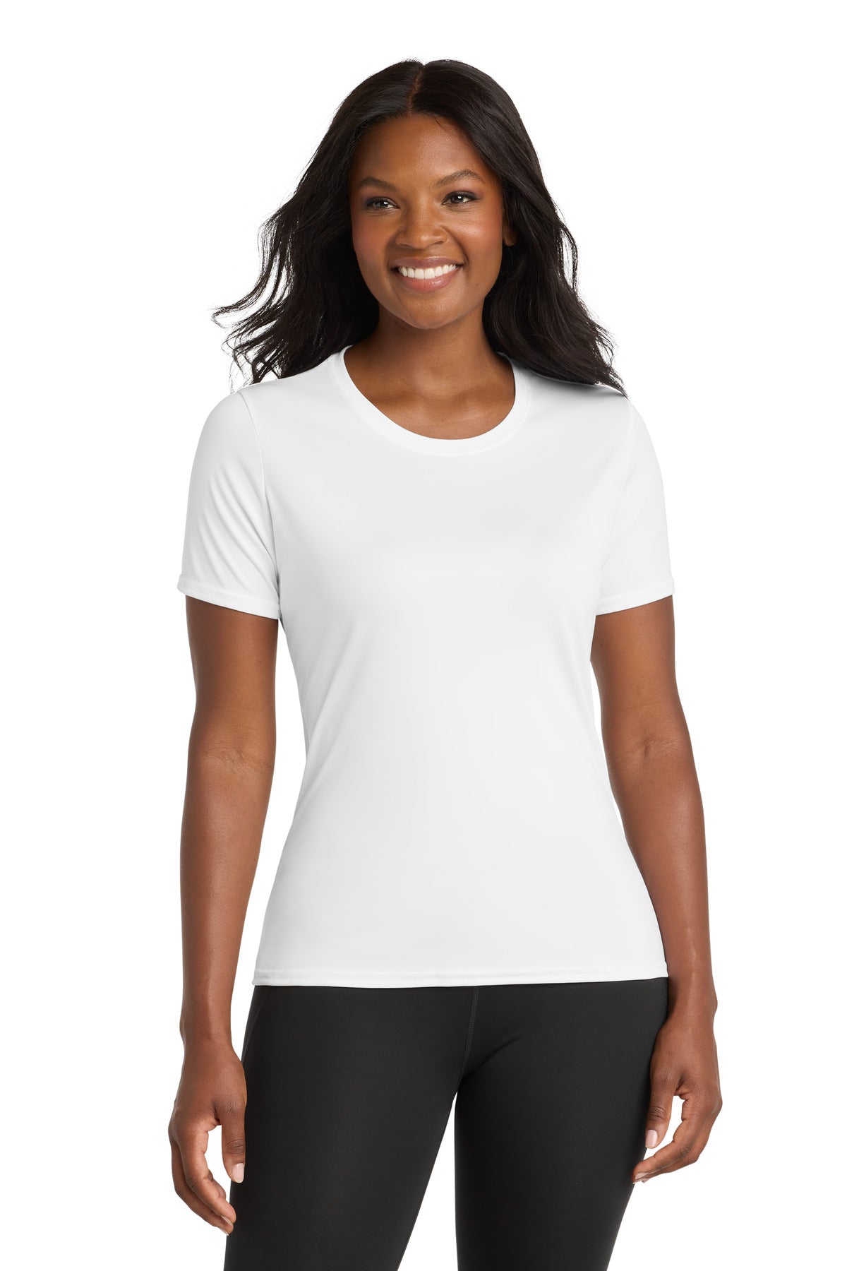 Custom White Women's Performance Tee LPC380, personalized by SanCanDo Swag in Argyle, TX