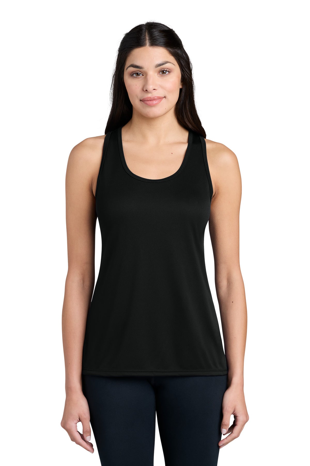 Custom Jet Black Women's Performance Tank LPC380TT, personalized by SanCanDo Swag in Argyle, TX