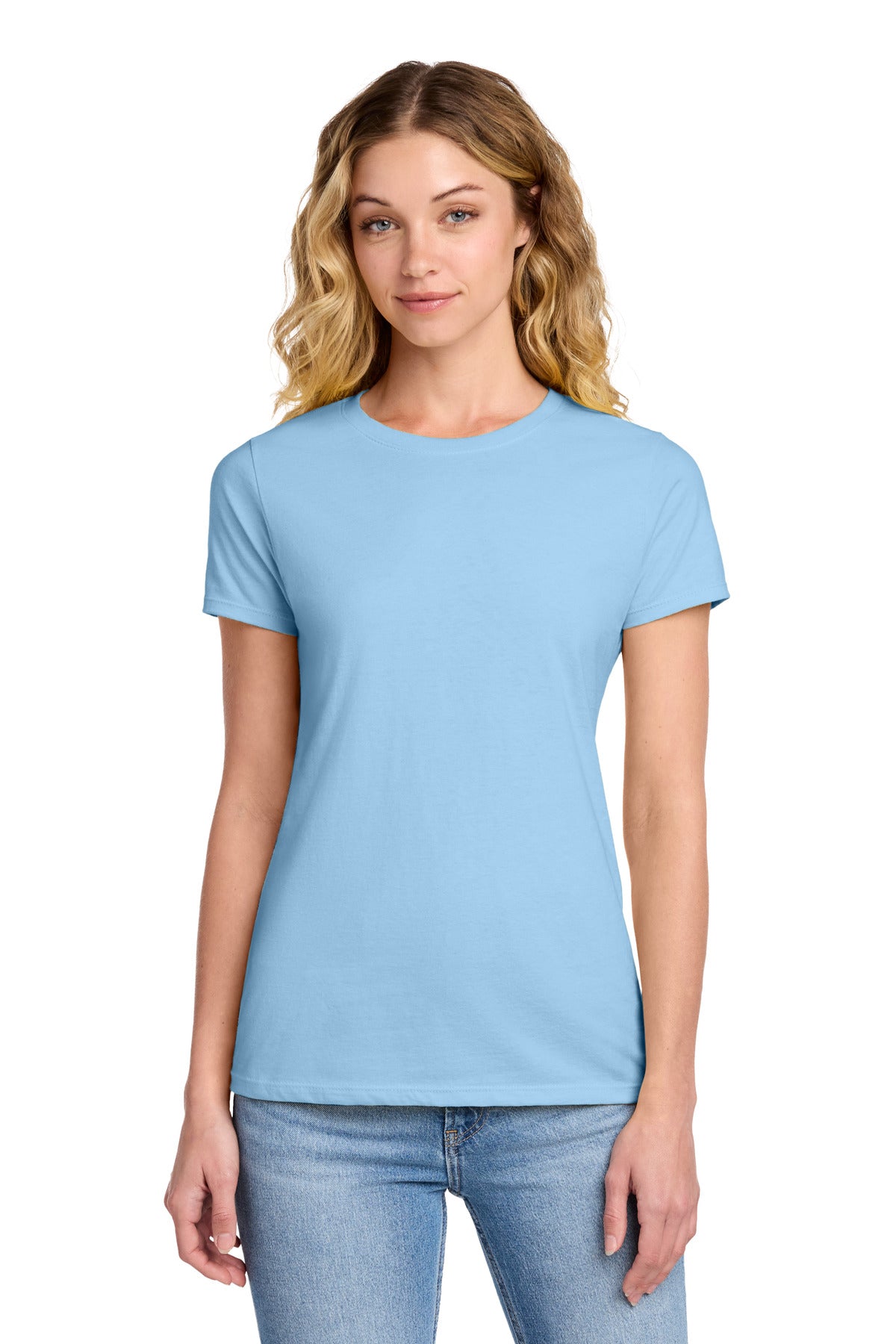 Custom Light Blue Women's Fan Favorite Tee LPC450, personalized by SanCanDo Swag in Argyle, TX