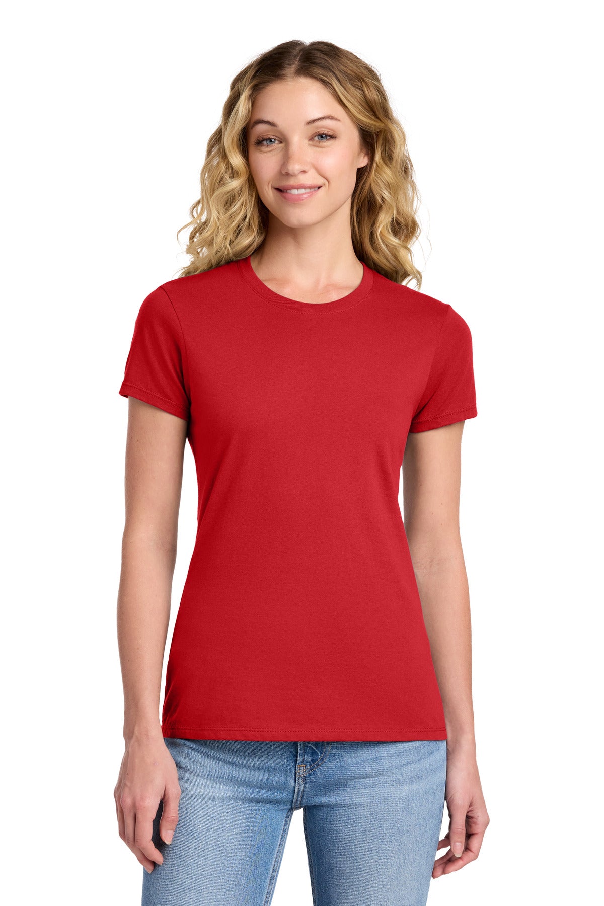 Custom Bright Red Women's Fan Favorite Tee LPC450, personalized by SanCanDo Swag in Argyle, TX