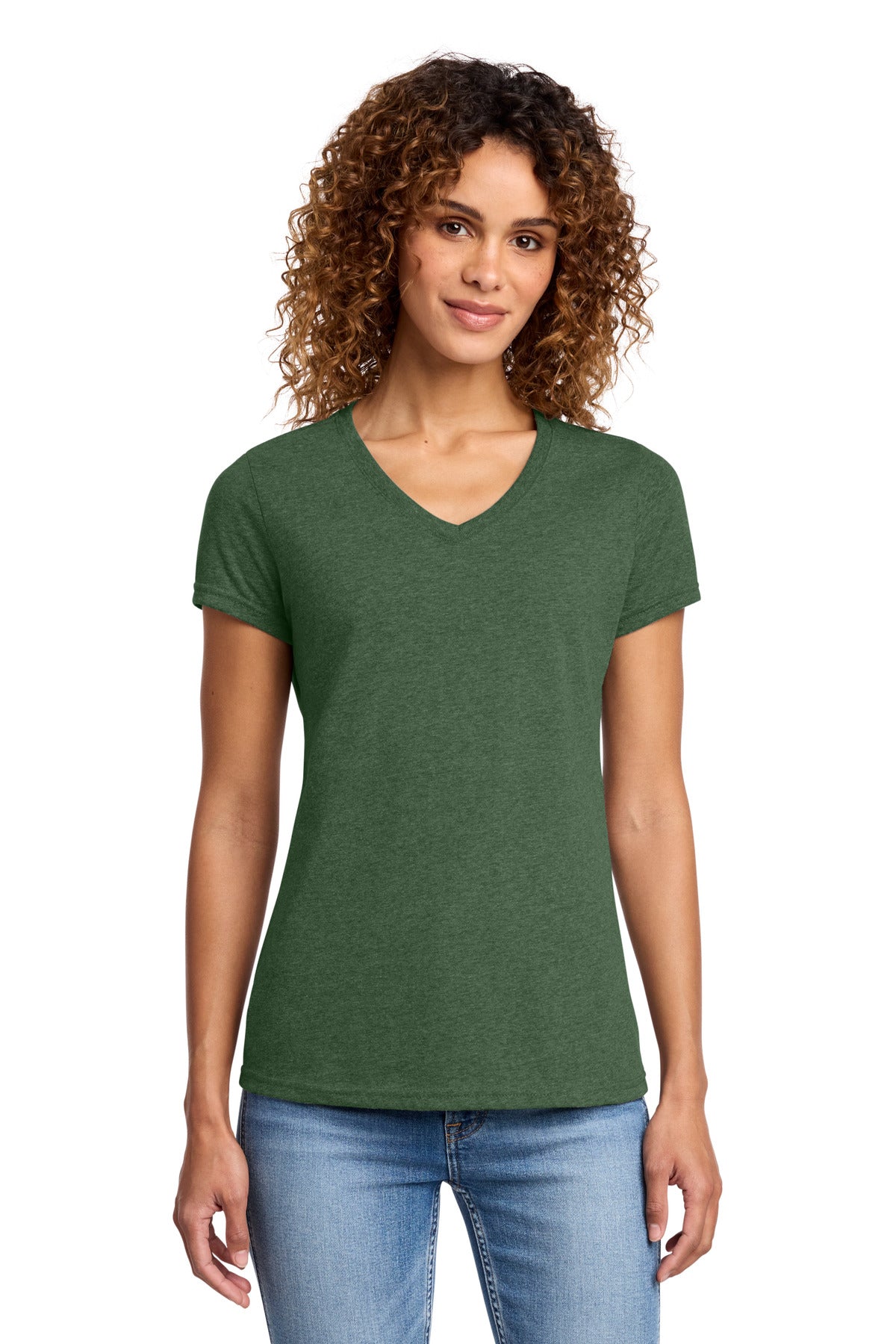 Custom Forest Green Heather Women's Fan Favorite Blend V-Neck Tee LPC455V, personalized by SanCanDo Swag in Argyle, TX