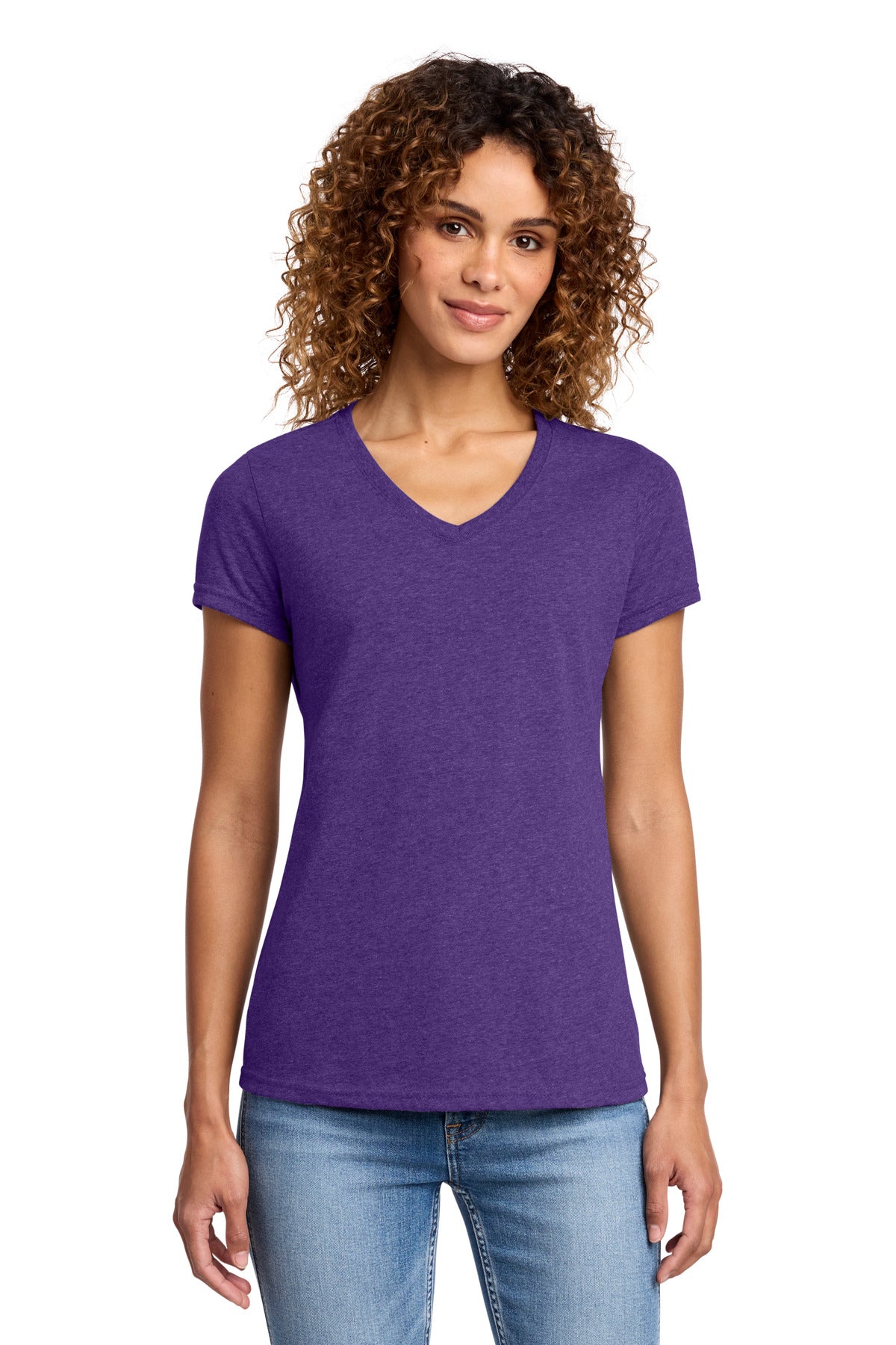 Custom Team Purple Heather Women's Fan Favorite Blend V-Neck Tee LPC455V, personalized by SanCanDo Swag in Argyle, TX