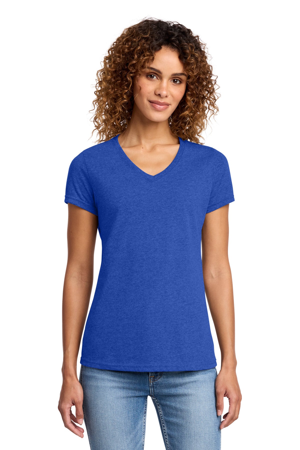 Custom True Royal Heather Women's Fan Favorite Blend V-Neck Tee LPC455V, personalized by SanCanDo Swag in Argyle, TX