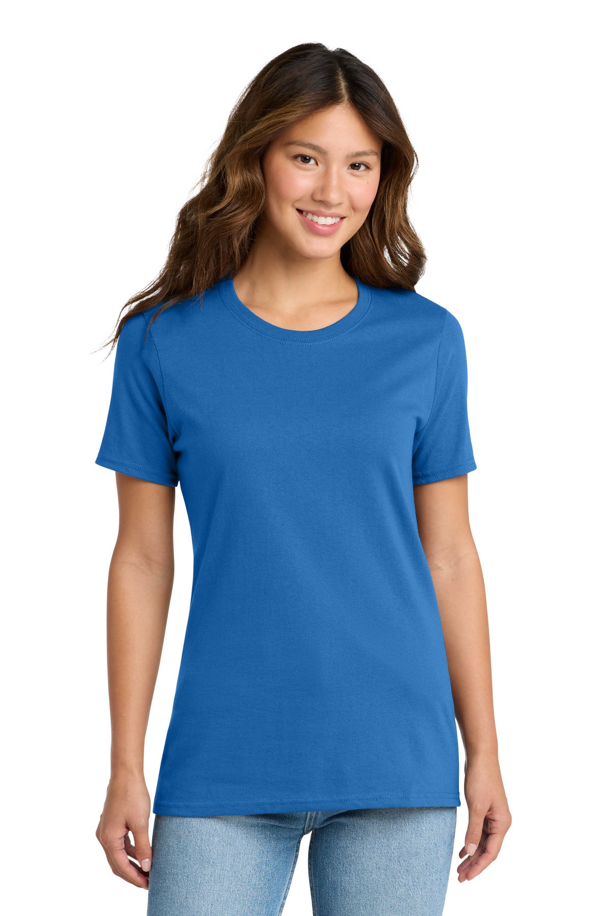 Custom Royal Women's Core Cotton Tee LPC54, personalized by SanCanDo Swag in Argyle, TX