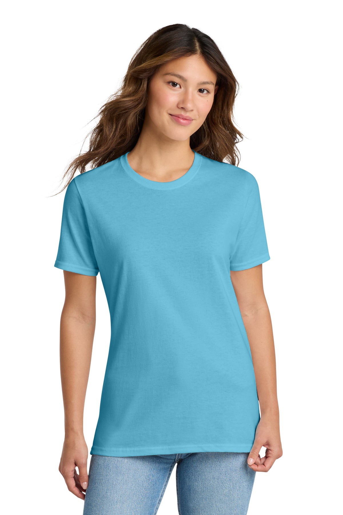 Custom Aquatic Blue Women's Core Cotton Tee LPC54, personalized by SanCanDo Swag in Argyle, TX