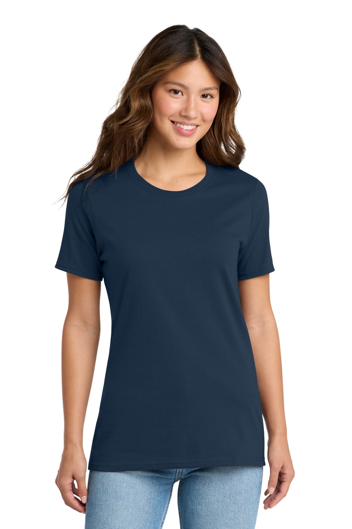 Custom Navy Women's Core Cotton Tee LPC54, personalized by SanCanDo Swag in Argyle, TX