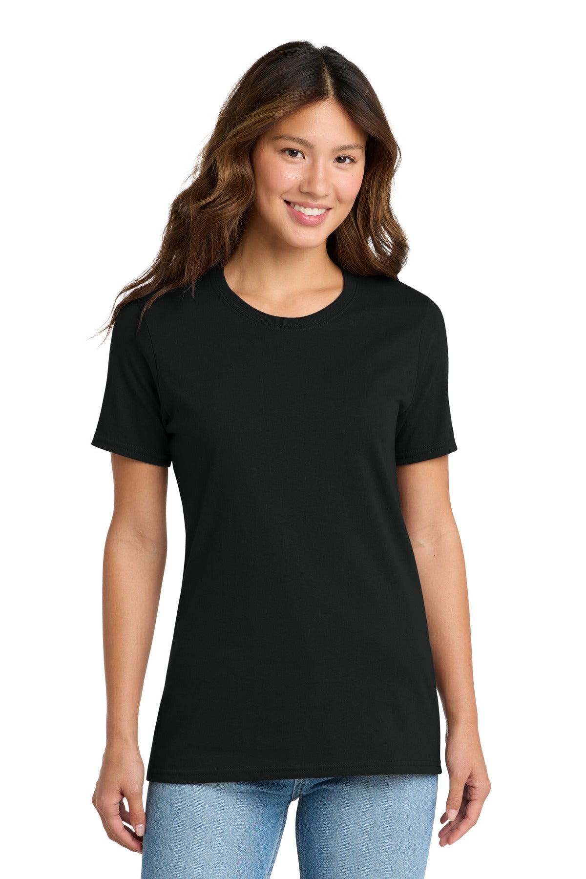 Custom Jet Black Women's Core Cotton Tee LPC54, personalized by SanCanDo Swag in Argyle, TX