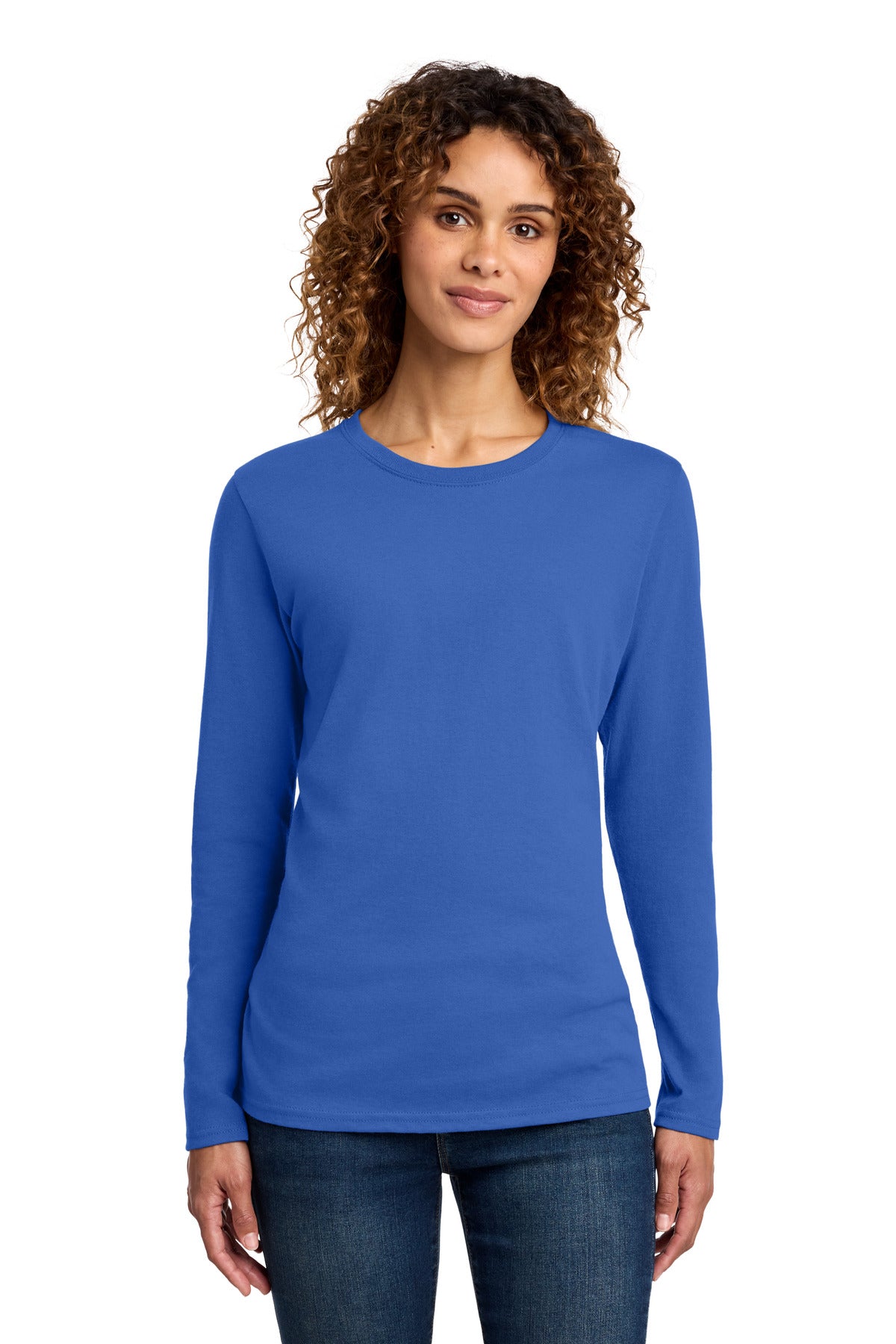 Custom Royal Women's Long Sleeve Core Cotton Tee LPC54LS, personalized by SanCanDo Swag in Argyle, TX