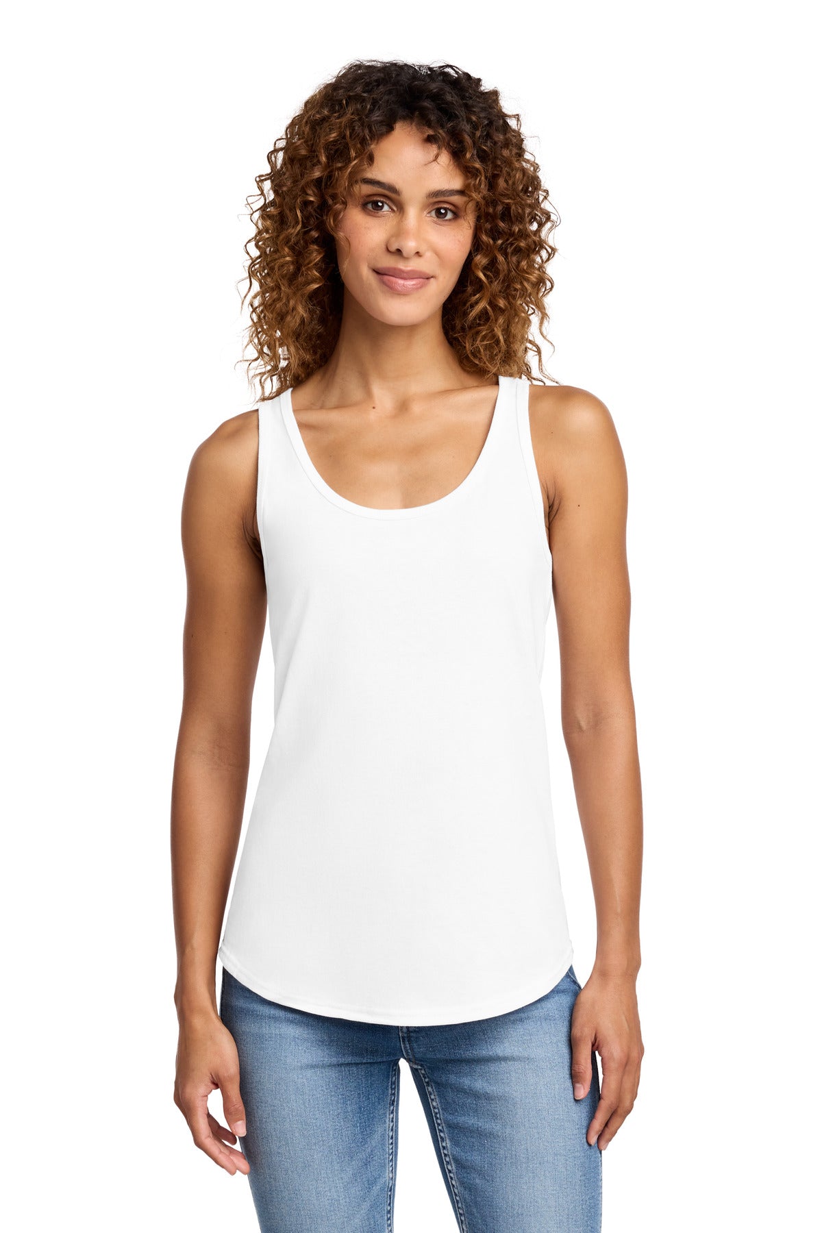 Custom White Women's Core Cotton Tank Top LPC54TT, personalized by SanCanDo Swag in Argyle, TX