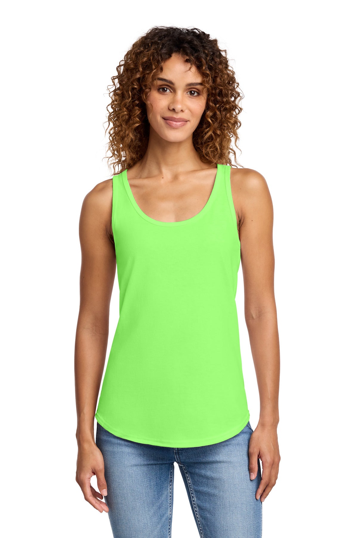 Custom Neon Green Women's Core Cotton Tank Top LPC54TT, personalized by SanCanDo Swag in Argyle, TX