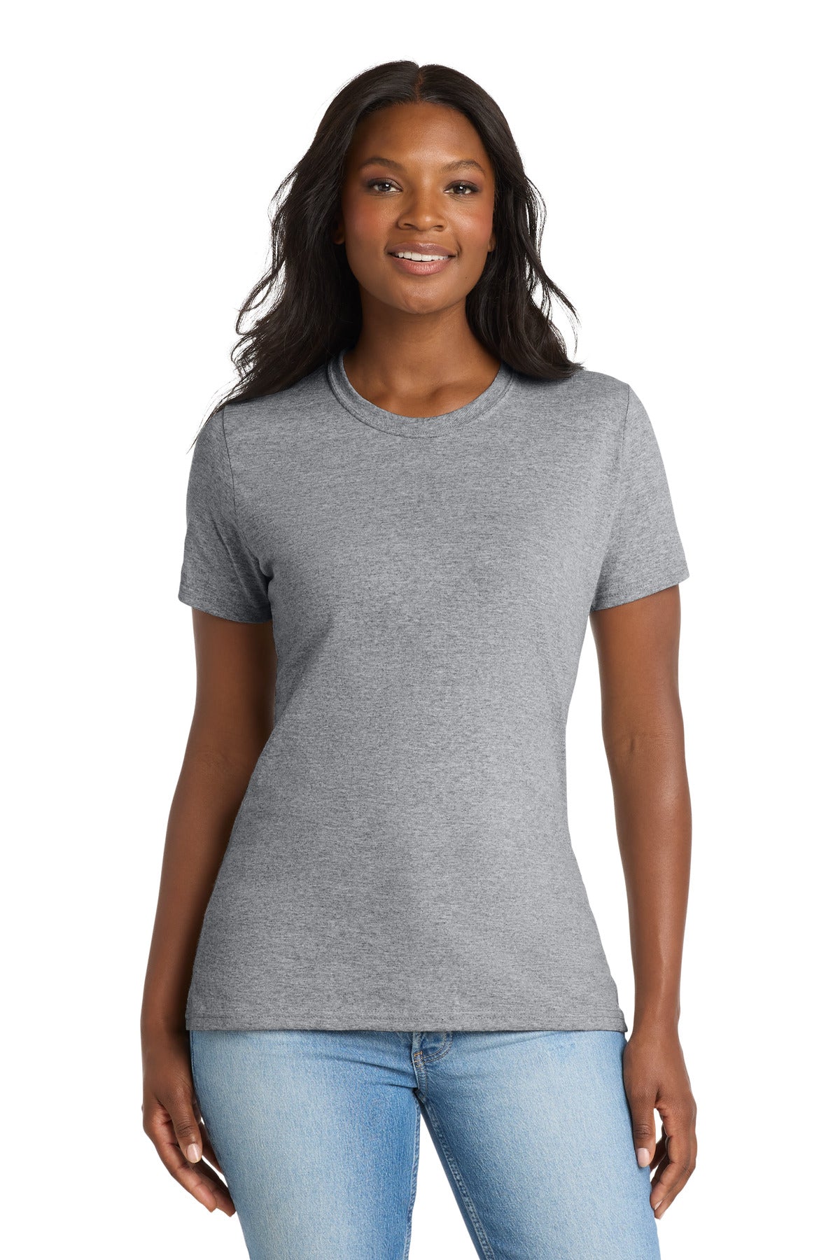 Custom Athletic Heather Women's Core Blend Tee LPC55, personalized by SanCanDo Swag in Argyle, TX