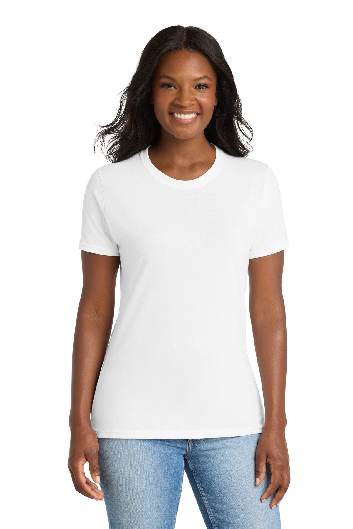 Custom White Women's Core Blend Tee LPC55, personalized by SanCanDo Swag in Argyle, TX