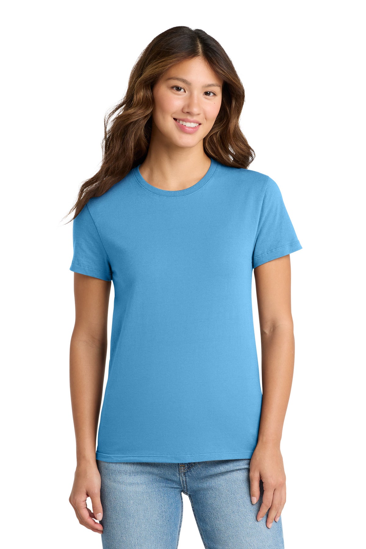Custom Aquatic Blue Women's Essential Tee LPC61, personalized by SanCanDo Swag in Argyle, TX