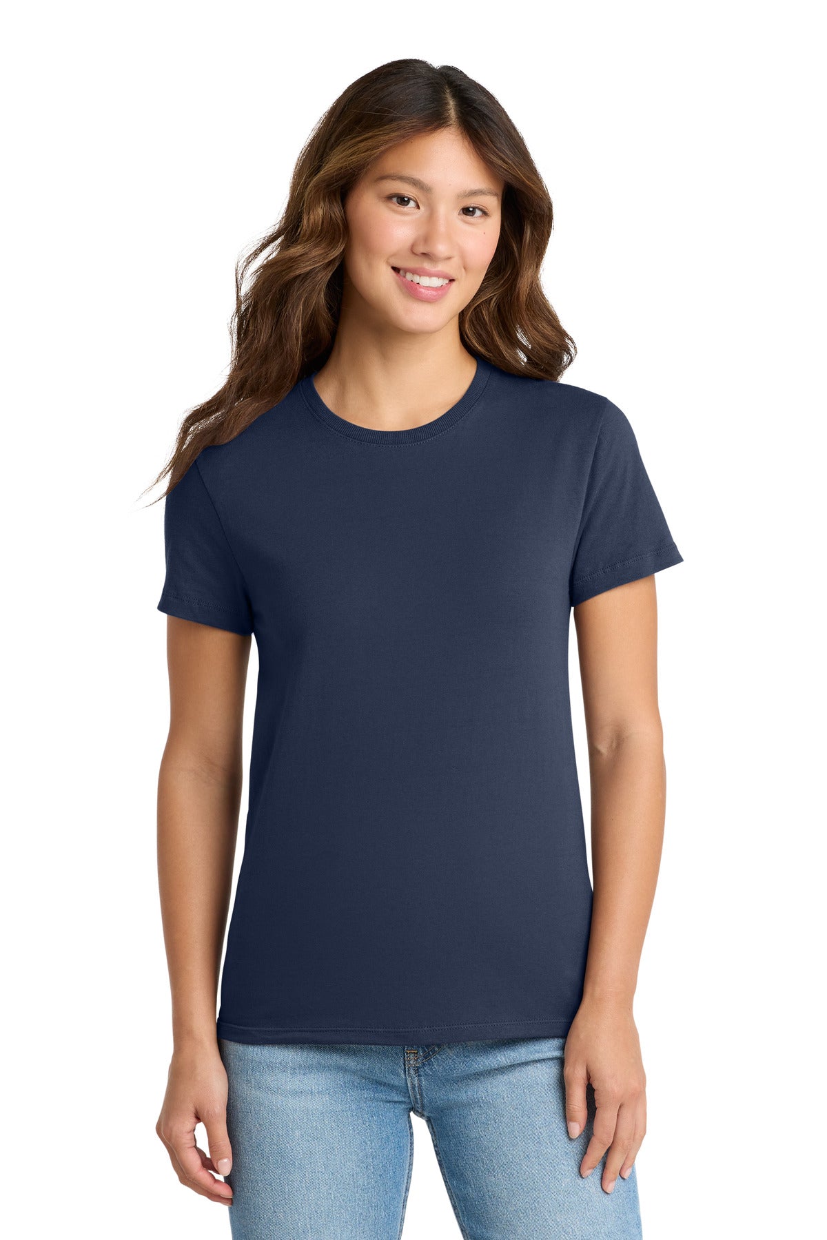 Custom Navy Women's Essential Tee LPC61, personalized by SanCanDo Swag in Argyle, TX
