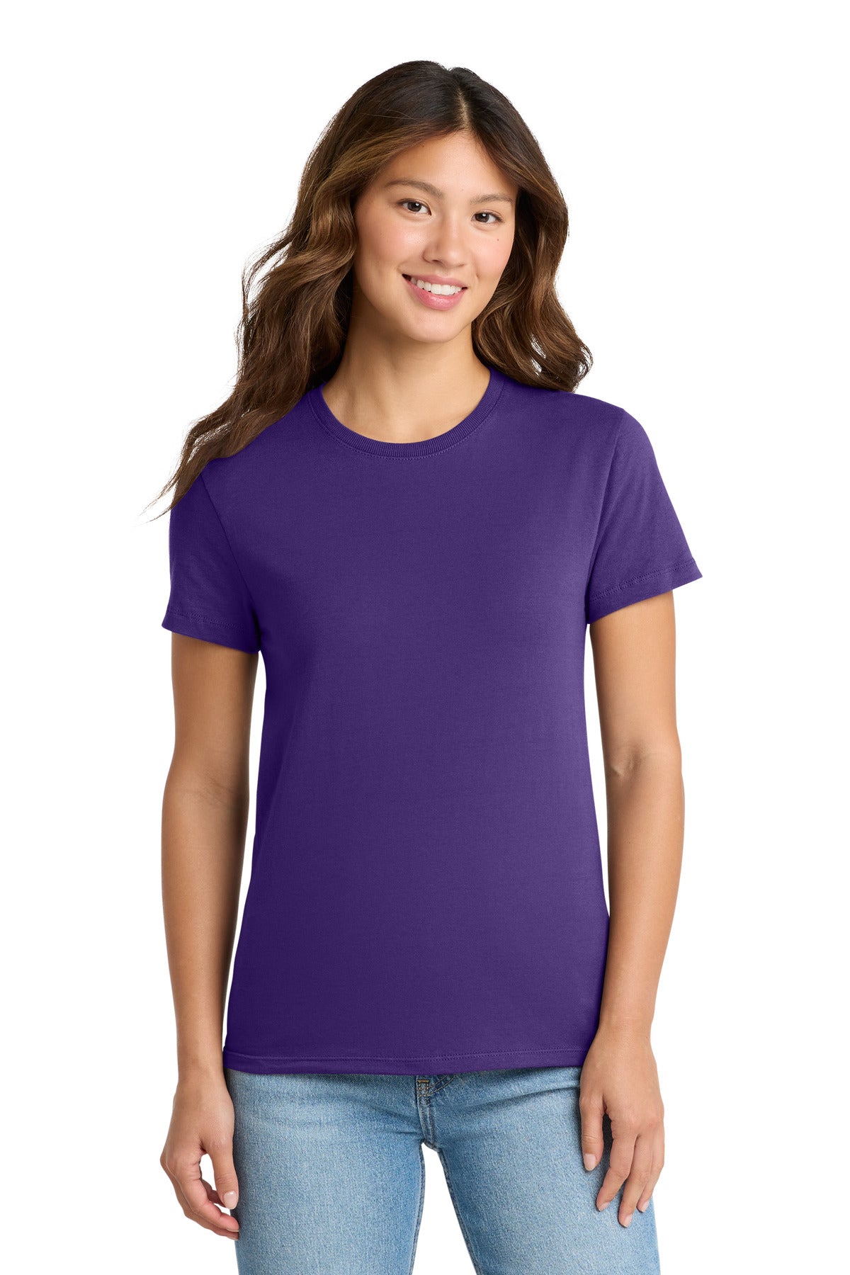 Custom Purple Women's Essential Tee LPC61, personalized by SanCanDo Swag in Argyle, TX