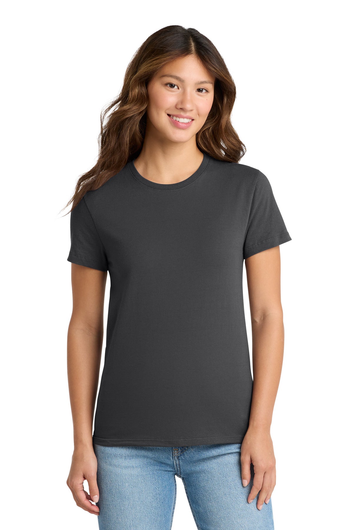 Custom Charcoal Women's Essential Tee LPC61, personalized by SanCanDo Swag in Argyle, TX