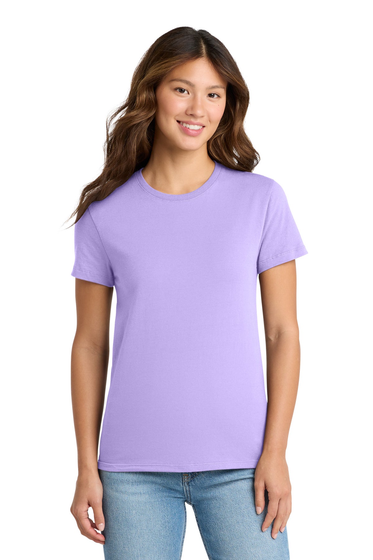 Custom Lavender Women's Essential Tee LPC61, personalized by SanCanDo Swag in Argyle, TX