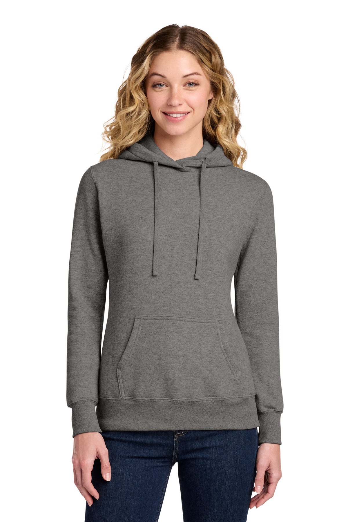 Custom Graphite Heather Women's Core Fleece Hoodie LPC78H, personalized by SanCanDo Swag in Argyle, TX