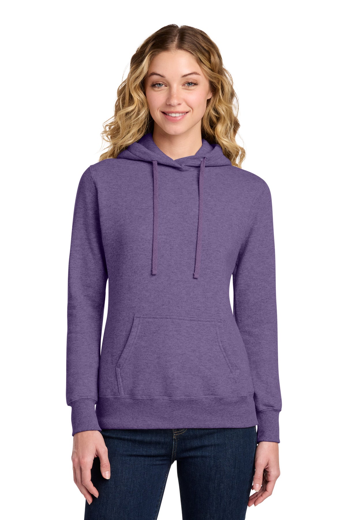 Custom Heather Purple Women's Core Fleece Hoodie LPC78H, personalized by SanCanDo Swag in Argyle, TX