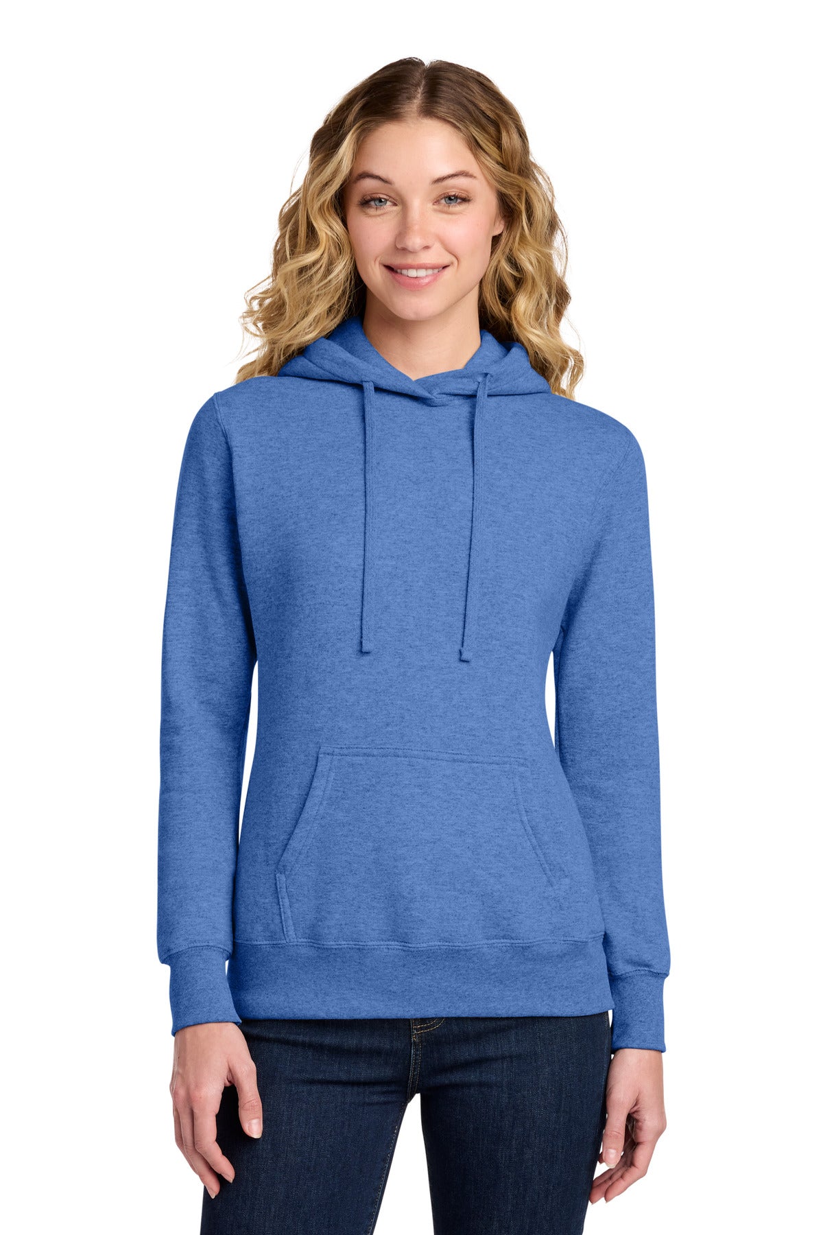 Custom Heather Royal Women's Core Fleece Hoodie LPC78H, personalized by SanCanDo Swag in Argyle, TX