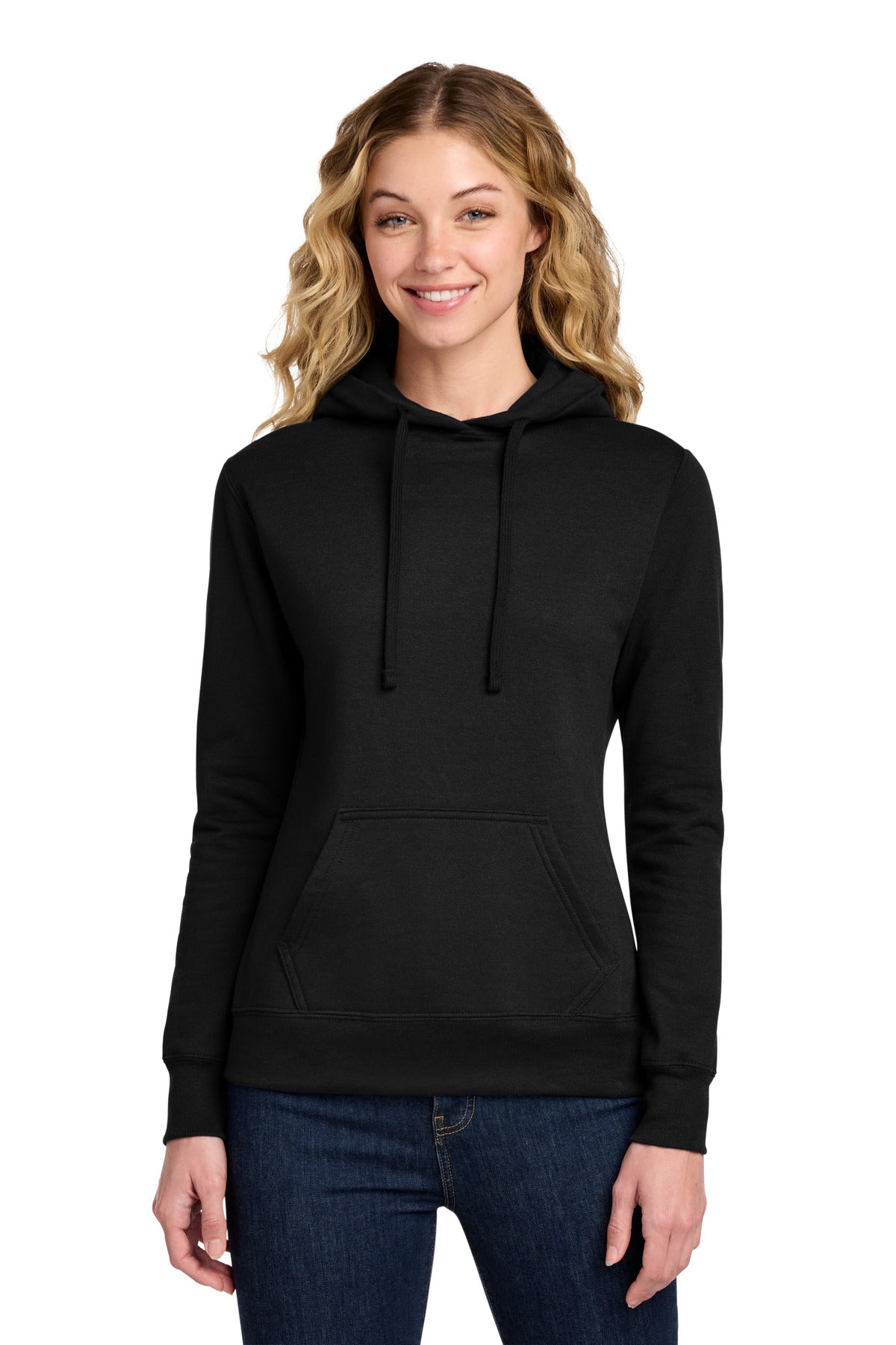 Custom Jet Black Women's Core Fleece Hoodie LPC78H, personalized by SanCanDo Swag in Argyle, TX